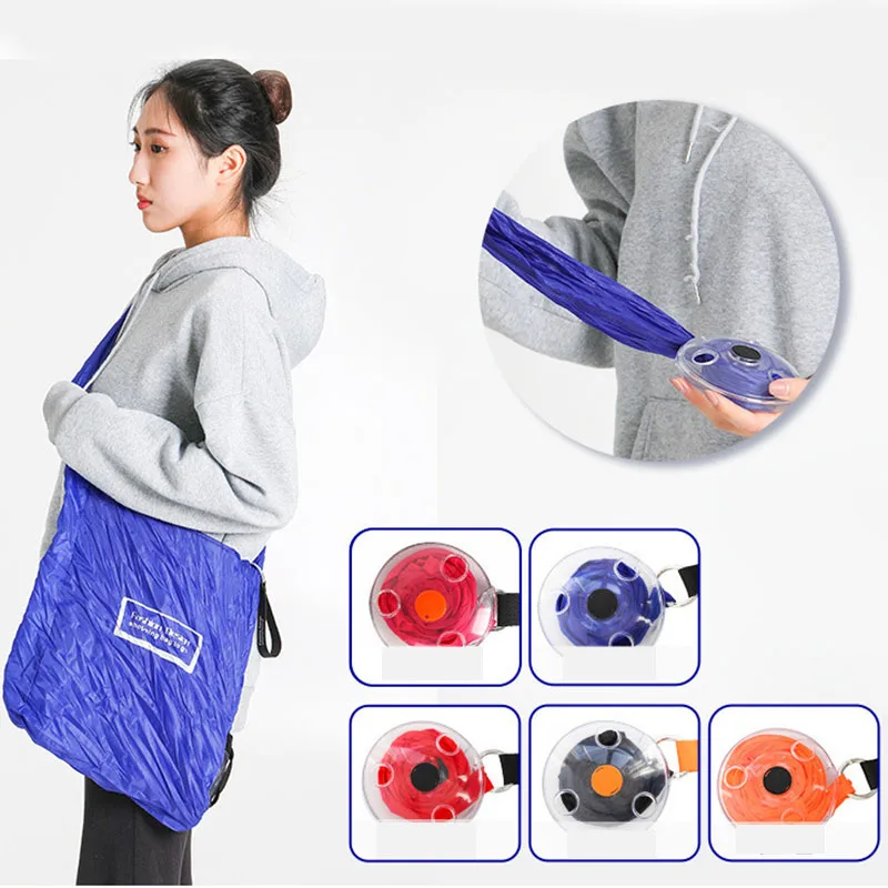 Large Capacity Folding Reusable Shopping Bags Supermarket Shopping Bag Disc Function To Stretch Bags Easy Carry Storage Handbag