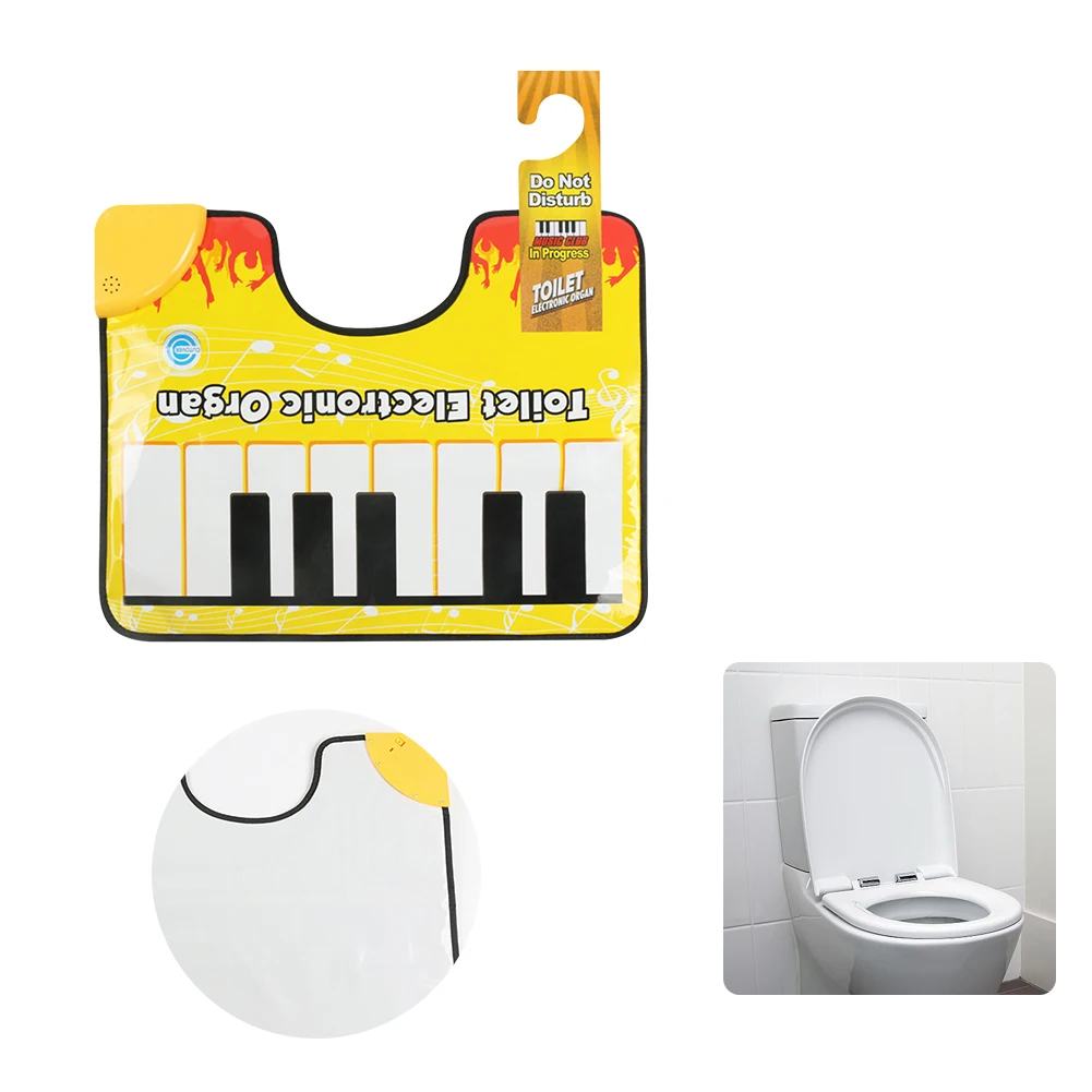 Novelty Potty Piano Sounding Carpet Potty Piano Singing Rug Bathroom Funny Toe Music Keyboard Toilet Floor Mat for Home Bathroom