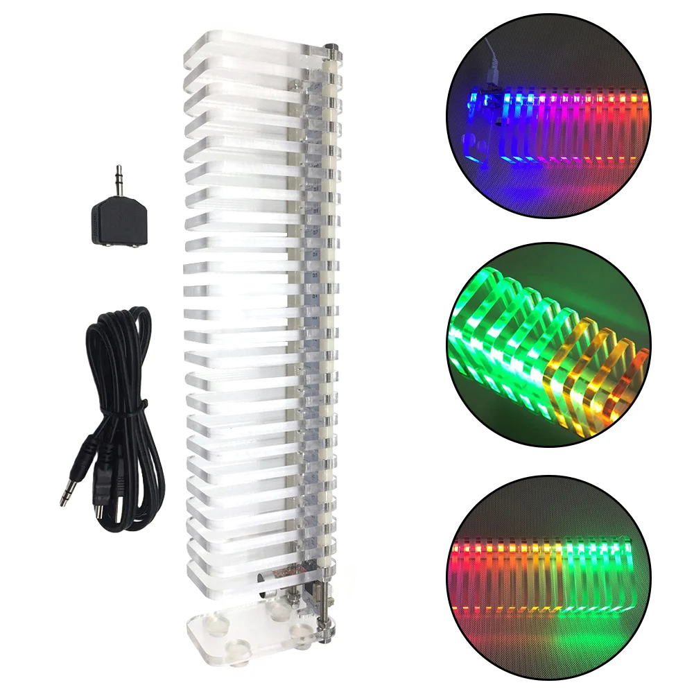 محلل مستوى الصوت مع USB محلل الصوت الصوت متخيل 29*4*7.5 سنتيمتر LED VU متر عدة 16 قطعة تصميم حجم صغير #3