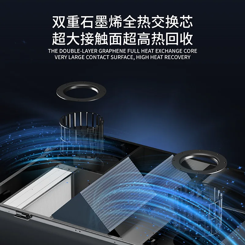 공장 직접 판매 신선한 공기 팬 정화 PM2.5 중앙 신선한 공기 시스템 상업용 전체 열교환기 환기 기계