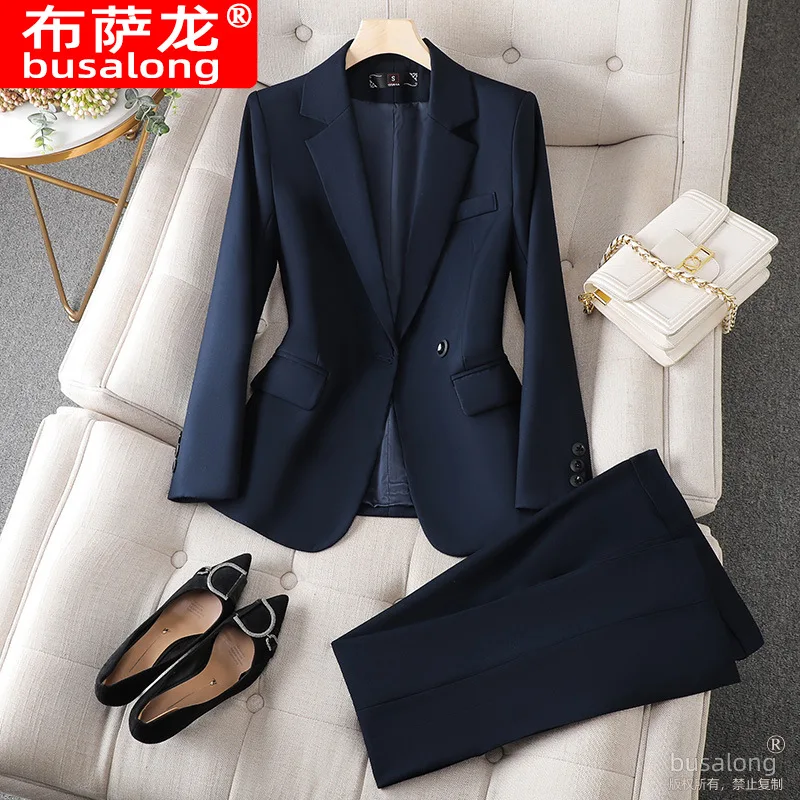 Suit Women's Fall Slim Fit Temperament Office Wear Sales Department 4S Store Hotel Manager Suit Overalls Formal Wear