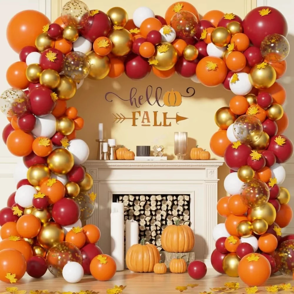 189PCS Herbst Ahornblatt Ballon Kranz Set Geburtstag Dekoration Thanksgiving Party Dekoration Herbst Party Dekoration