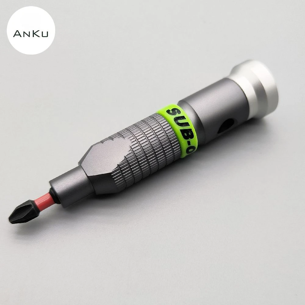 ANKU Precision Screwdriver Bit Set Repair Tool Kit Magnetic 6.35mm Bit All Aluminum Screw Driver Tip Mini Tools 360° Rotation