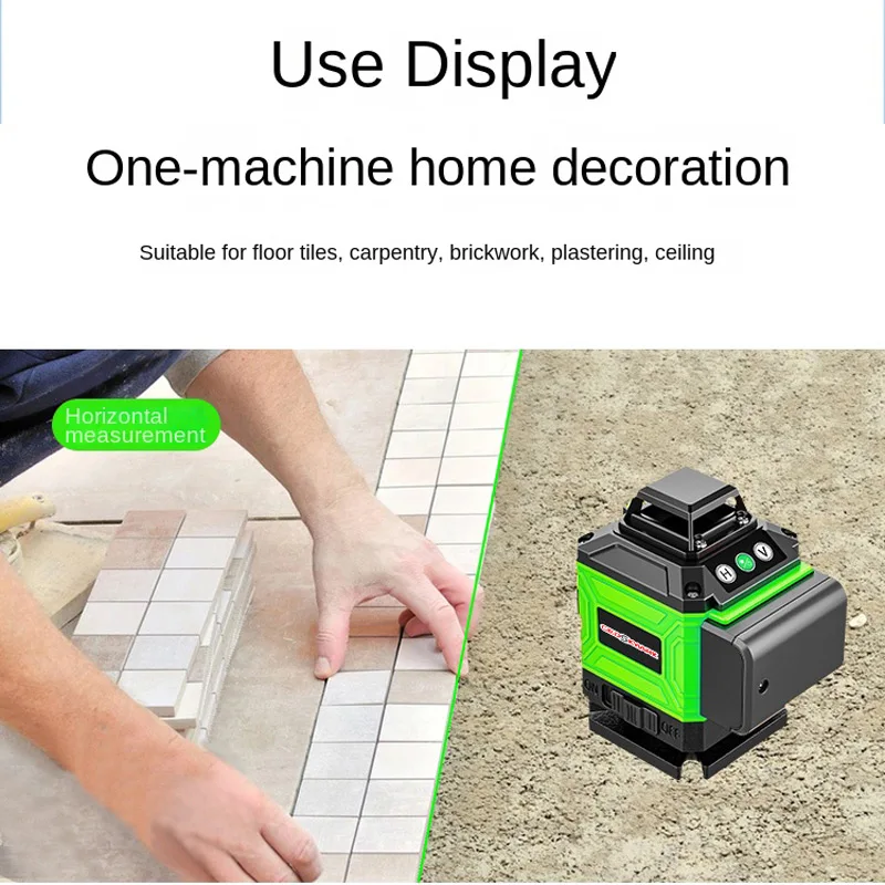 4D Professional Laser Levels 16 Line Battery 360 Horizontal Vertical Cross Light Laser Level Self-Leveling Measure Laser Beam