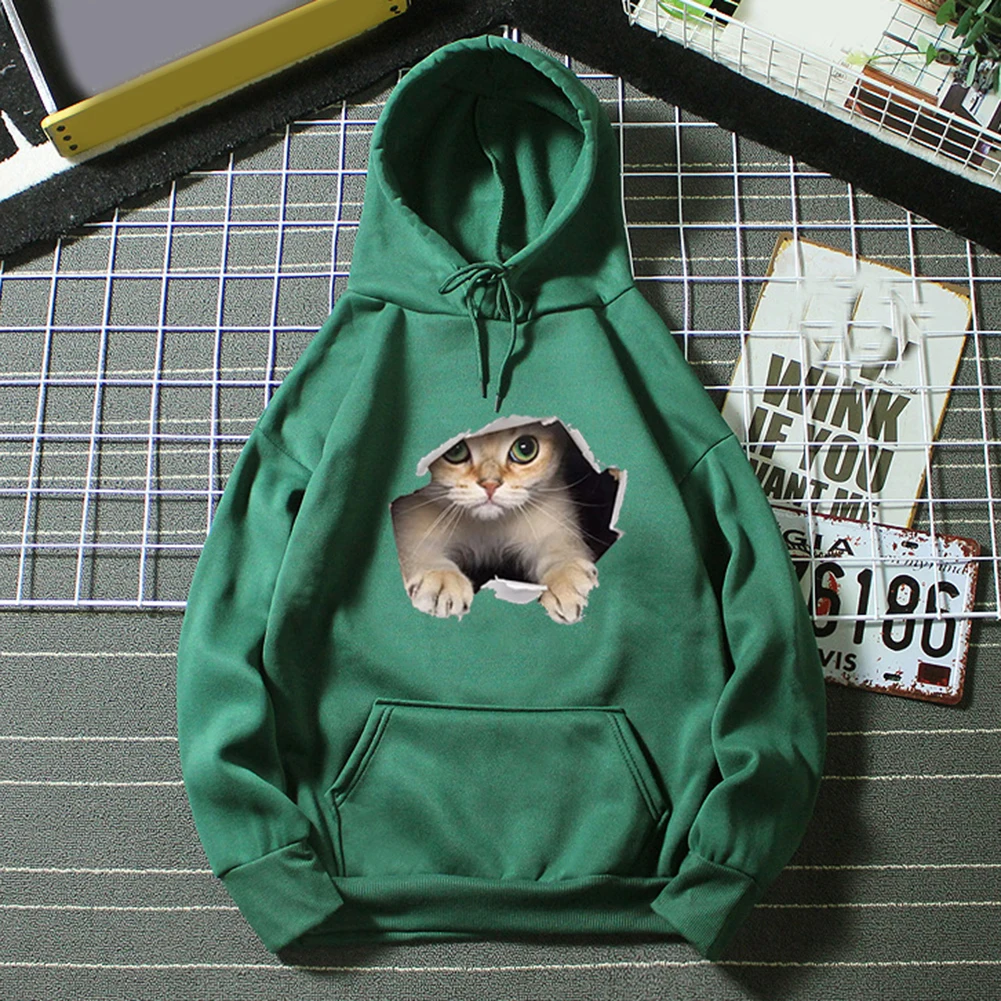 Printed Long Sleeve Hooded Sweatshirt Women Retro Hip Hop Sports Pullover Top For Daily Holiday Vacation Club Wear Ladies