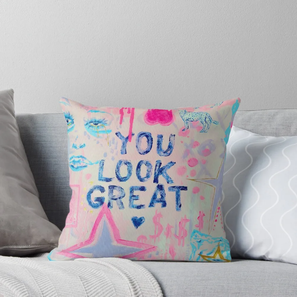 

You Look Great Collage Throw Pillow Custom Cushion Couch Cushions christmas cushions covers