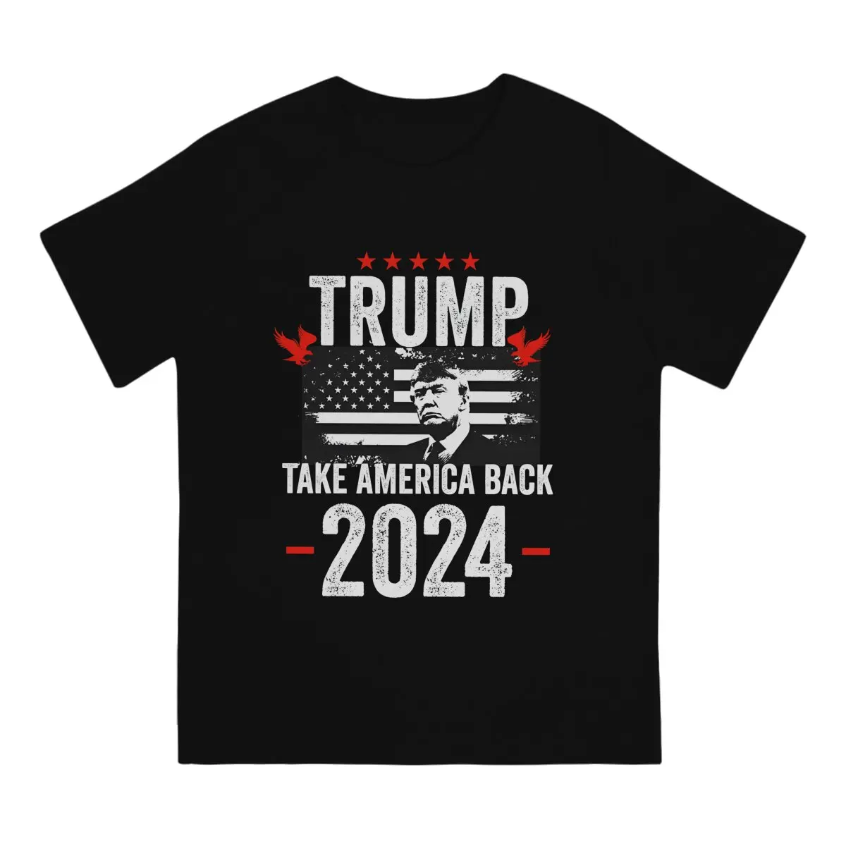 Crazy Donald Trump 2024 Take America Back Election - The Return T-Shirt for Men O Neck Pure Cotton T Shirt I support trump Short