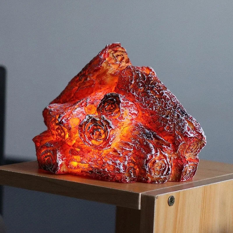 LED مقلد الخشب مصباح النار مكتب زخرفة مصباح ديكور المنزل عطلة مصباح لتهيئة الجو الفحم ضوء الليل المعسكر الاصطناعي لام