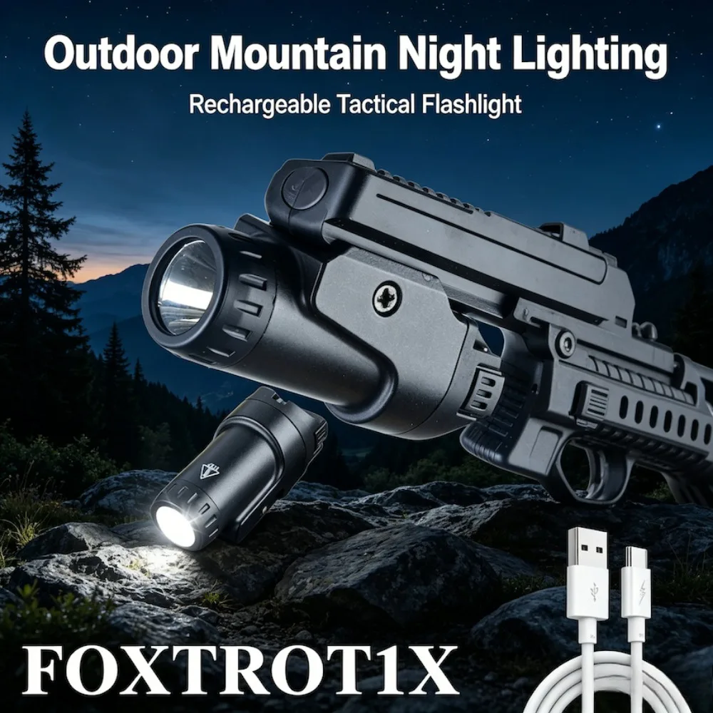 

800 Lumen Tactical LED Flashlight Compatible Pistol Picatinny Rail Mounted Scout Gun Light for Outdoor Hunting Fit 20mm Rail