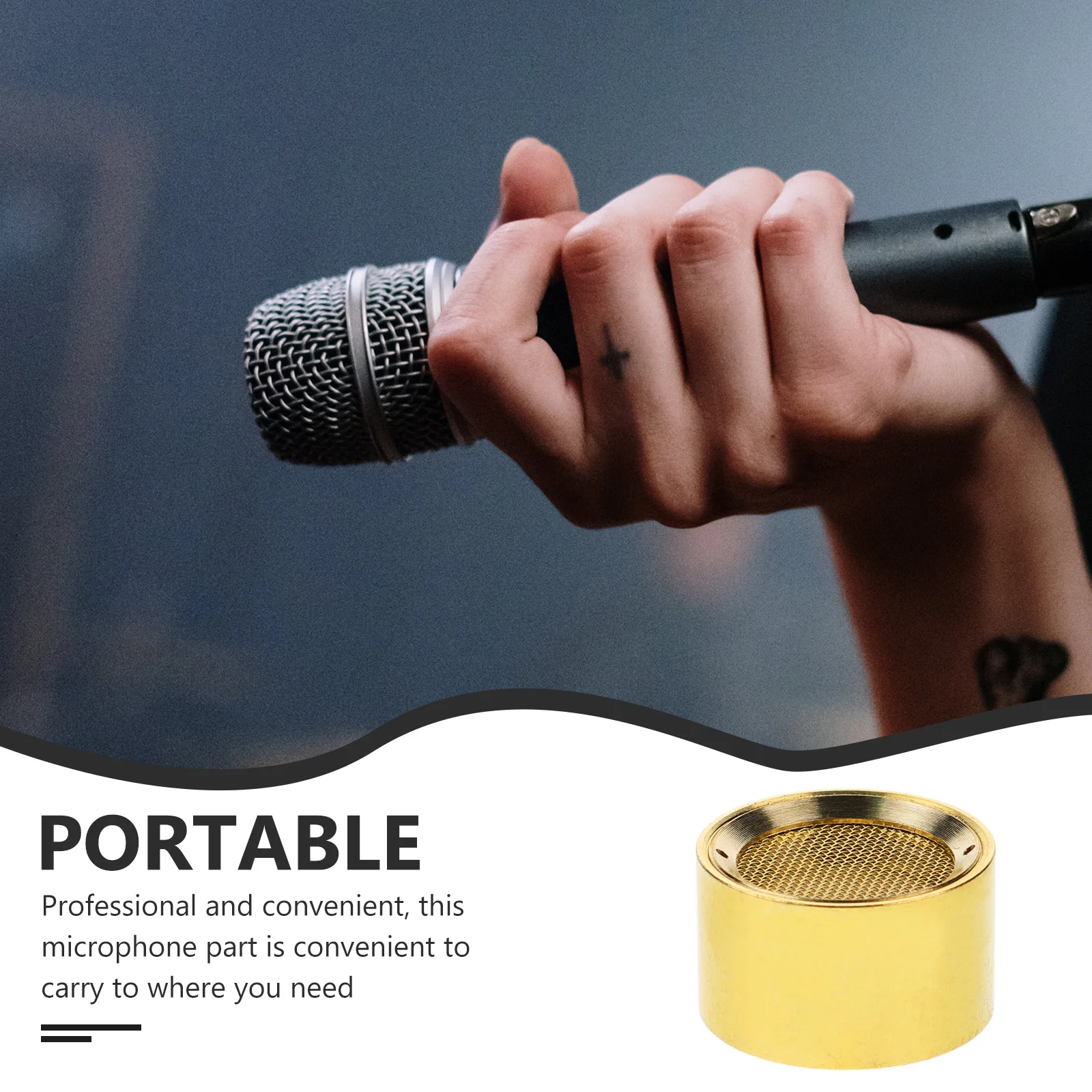

Microphone Core Repairing Replacement Parts Adjustable Golden Capsule Handheld Condenser Mic Microphone Parts