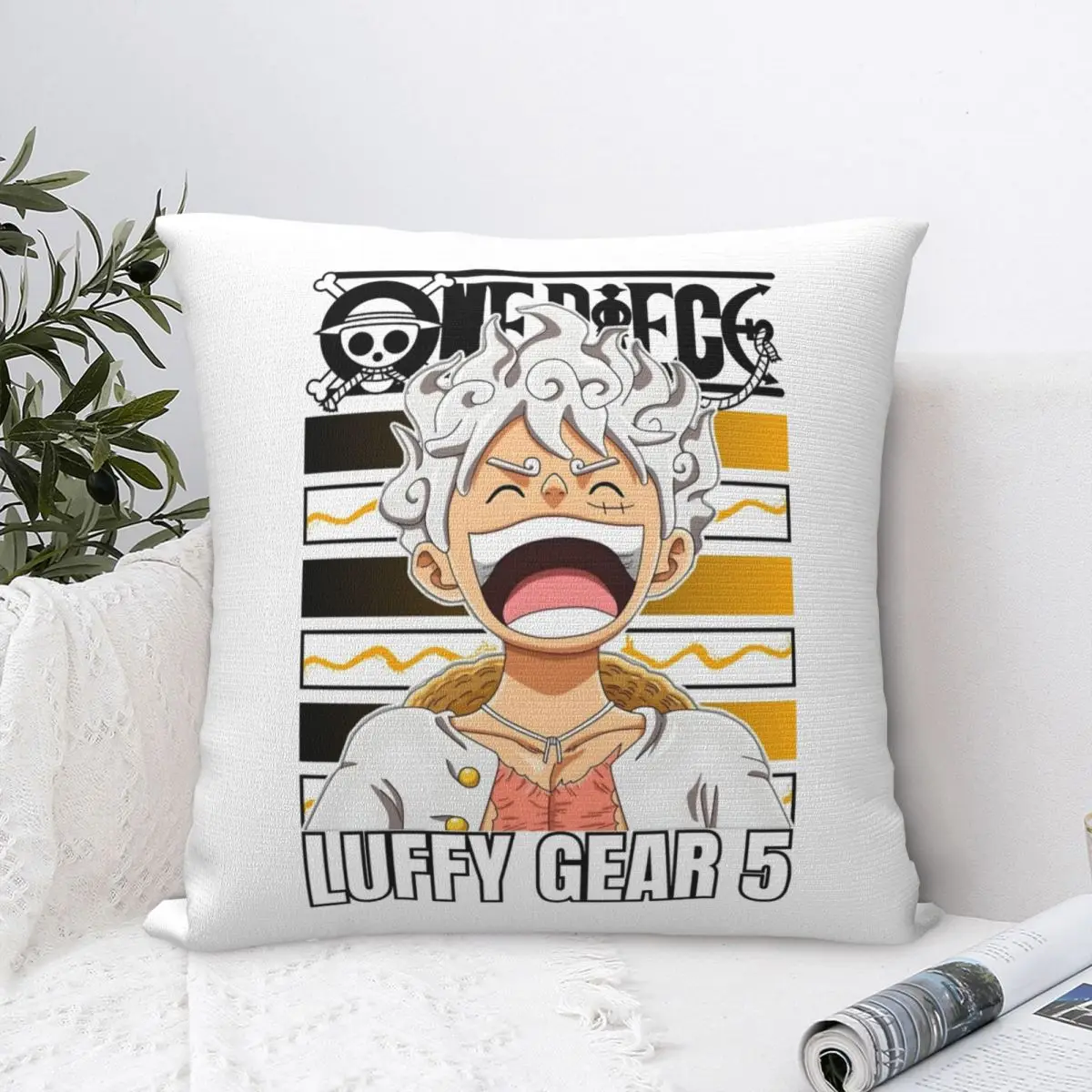 Luffy Anime Pillowcases Living Room Manga Cushion Cover Funny Pillowcase 45*45