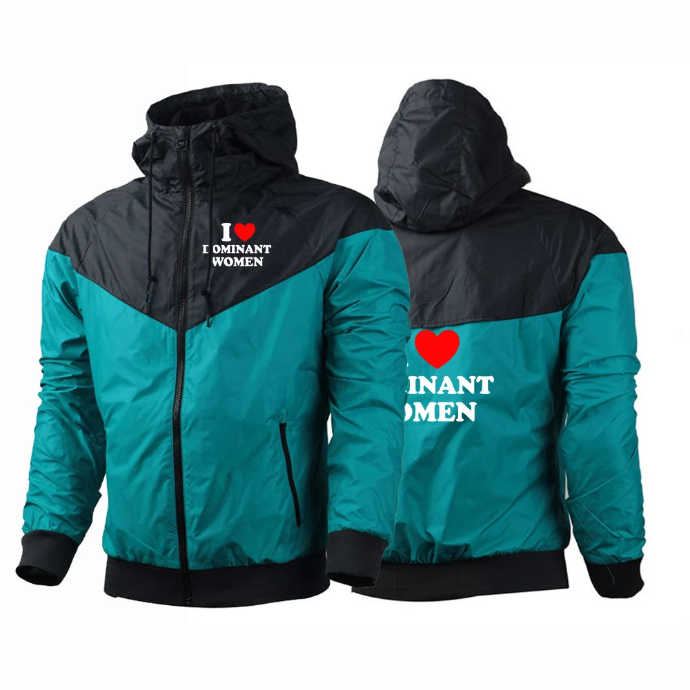 I Love Dominant Women Graphic Men Jacket Windproof Stain Hooded Design Outdoor Protection 2026 Everyday Style Hoodies