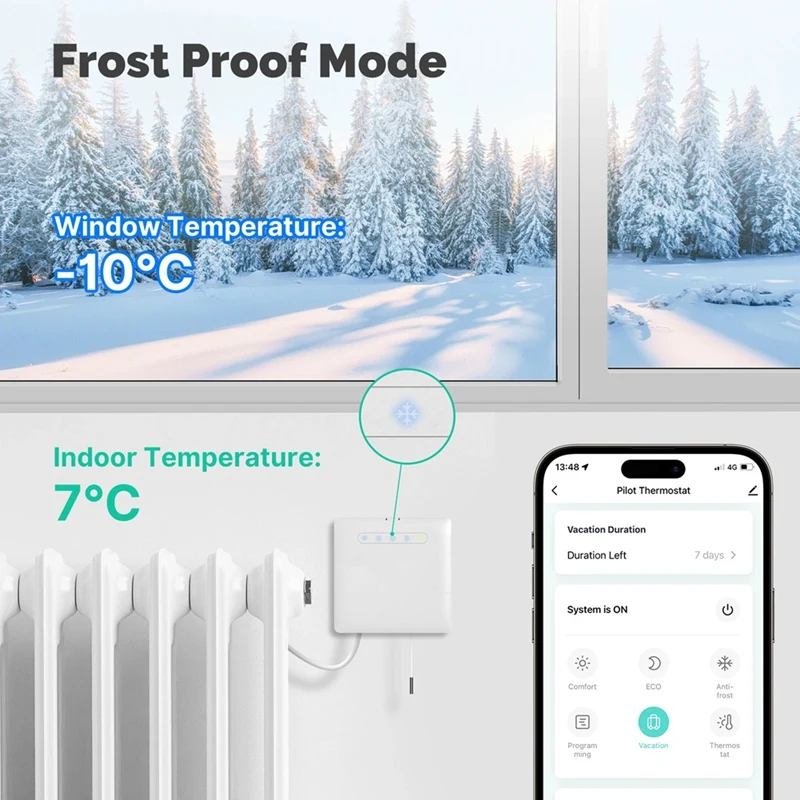 Wifi Smart Thermostat For Pilot Wire Heating Radiator For Ecowatt Electricity Monitoring App Remote Control