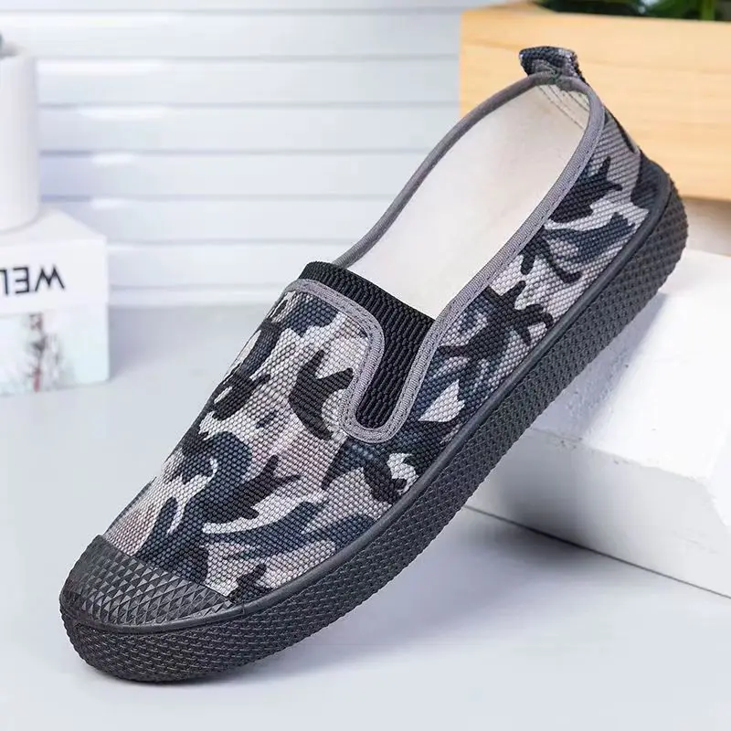 CamSolomon-Chaussures basses en toile pour hommes, l'offre elles souples, coordonnantes, l'offre elles plates, chaussures de travail, semelle en caoutchouc, nude, printemps, été, nouveau