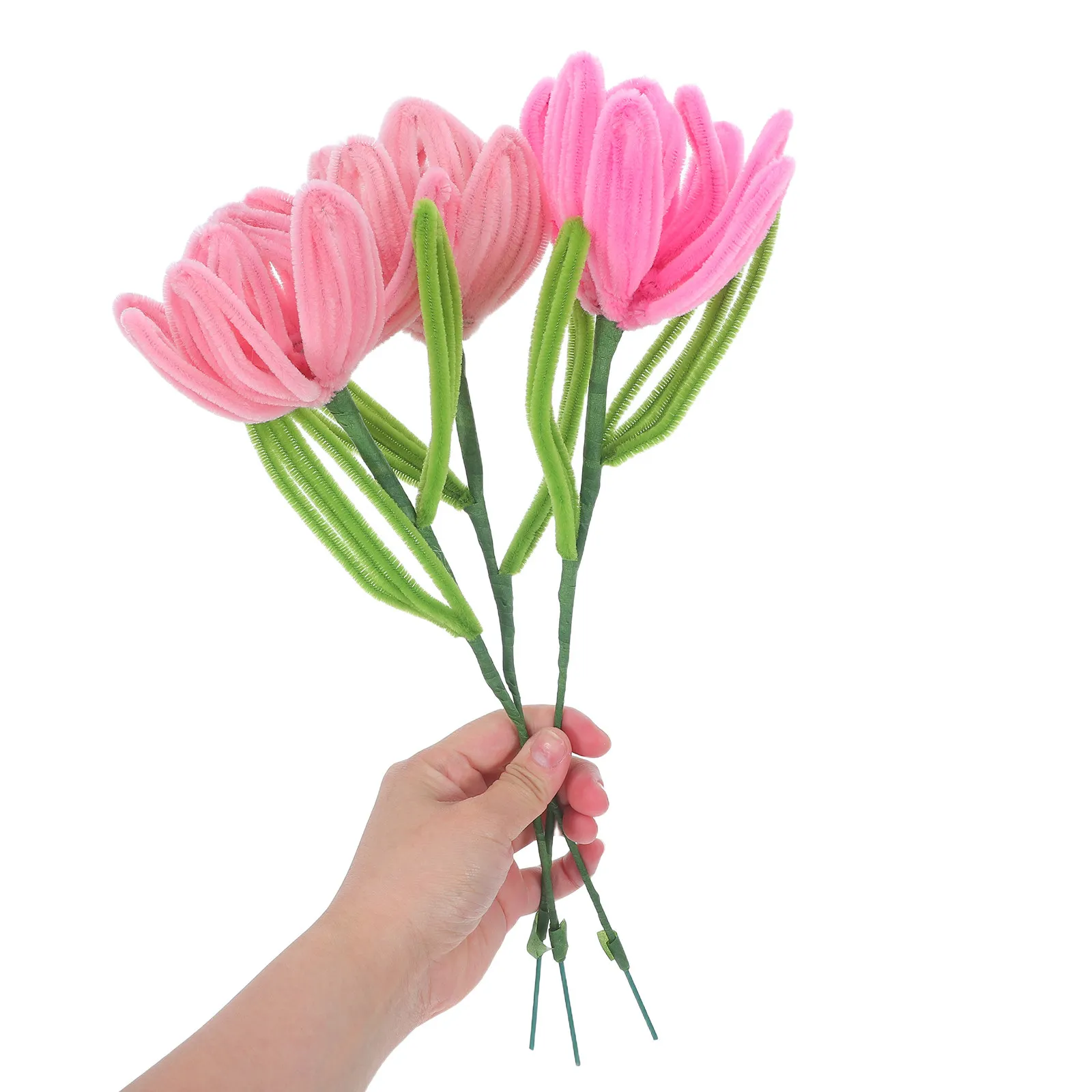 400 Pcs Flower Pipe Cleaners Flexible Chenille Stems DIY Flower Craft Set Handmade Bouquet Kit Kids School Art Supplies