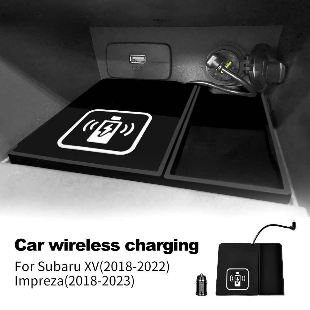 

Беспроводное зарядное устройство для Subaru XV Impreza 2018-2023, быстрая зарядка, органайзер для центральной консоли, аксессуар для модификации интерьера