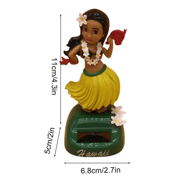 Decoración Solar para coche, juguete de chica hawaiana con cabeza agitadora, salpicadero automático, baile oscilante, Interior de coche