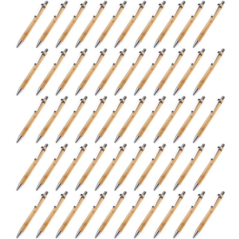 50Pcs/Lot Bamboo Ballpoint Pen Stylus Contact Pen Office & School Supplies Pens & Writing Supplies Gifts With Blue Ink