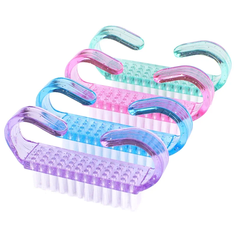 50Pcs/Lot Cleaning Nail Brush Tools Colorful  Plastic Dust Cleaner Brushes Nail Art Manicure Pedicure Powder Soft Remover