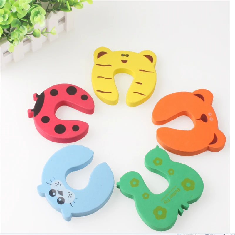 5pcs/lot Silicone Doorways Gates Decorative Door Stopper Baby Safety Care Cartoon Animal Jammer Kid Children Protection