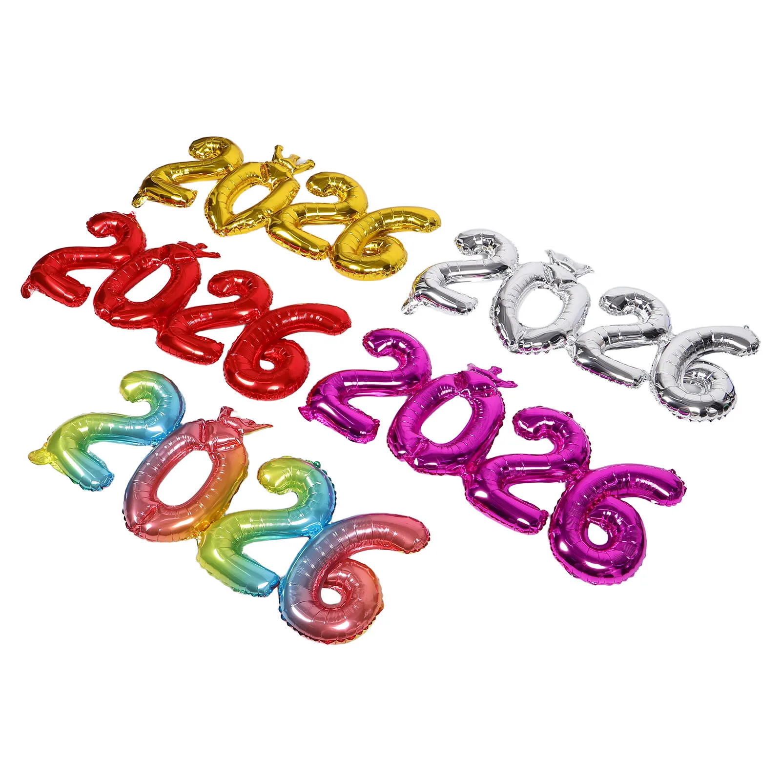 

5Pcs 2026 New Year Foil Balloons 38 Jumbo Silver Gold Number Balloons Happy Countdown Photo Backdrop Props Nye Party Holiday