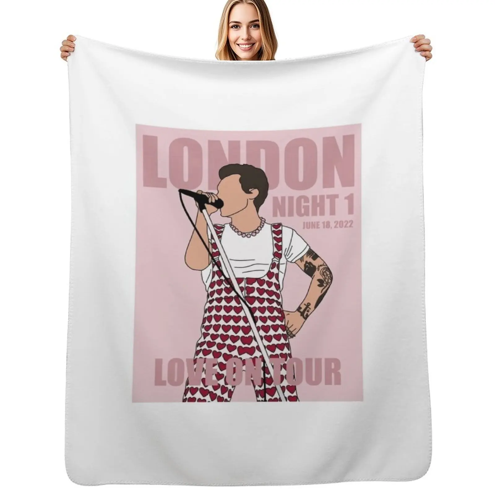 

Love On Tour LONDON Night 1 Throw Blanket Shaggy Moving Warm Bed linens Blankets