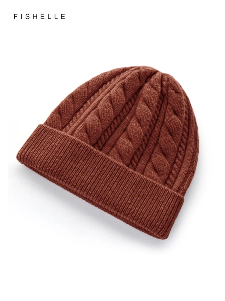 

Сплошной цвет, шапка из 100% чистой шерсти, женская шапка, теплая мягкая вязаная шапка, мужские шапки, зимние женские головные уборы