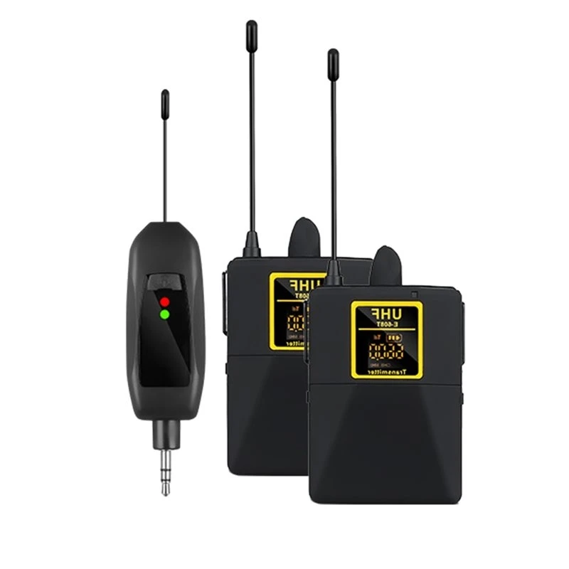 Exquisite-For Teaching Live Performance Compatible 1-To-2 UHF Wireless Lapel Microphone 38M Long Range Zero Latency Lavalier