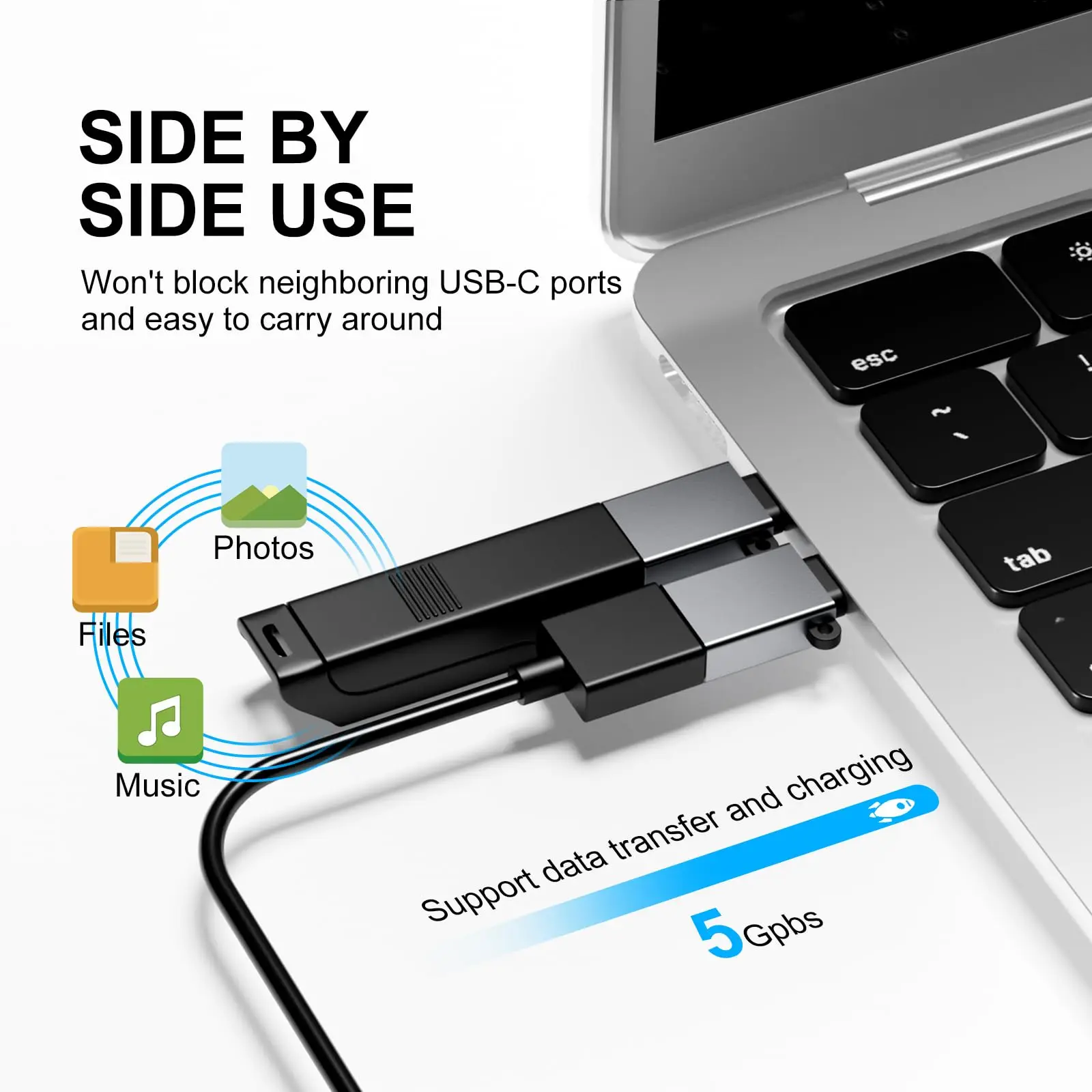 محول USB من النوع C 8 عبوات، محول USB إلى USB C، محول محول USB من النوع A ذكر أنثى OTG، موصل كابل الشاحن