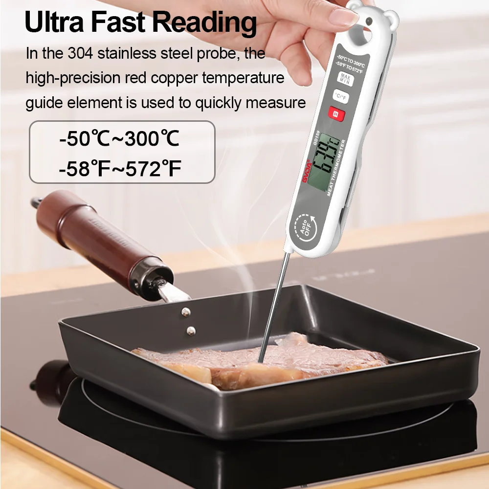 GVDA Digital Food Thermometer Kitchen Thermometer Meat Oil Milk BBQ Electronic Oven Thermometer Food Temperature Measure Tools