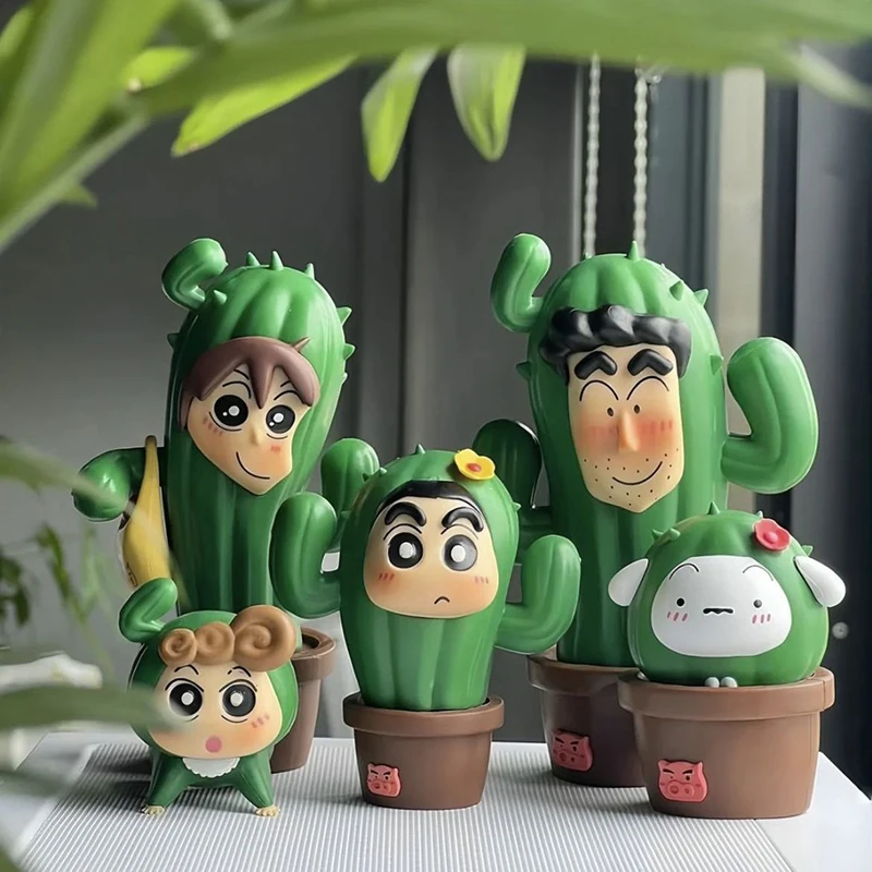 Anime Crayon Shin-chan Nohara Family Figures Cactus Nohara Shinnosuke Action Figures PVC Collection Model Toys Periphery Gifts