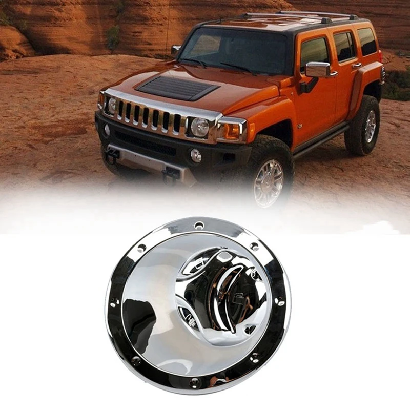 Car Fuel Gas Tank Cover Chrome Bezel For Hummer H3 2006-2010 Oil Filler Cap Gasoline Hatch Moulding Trim Accessories