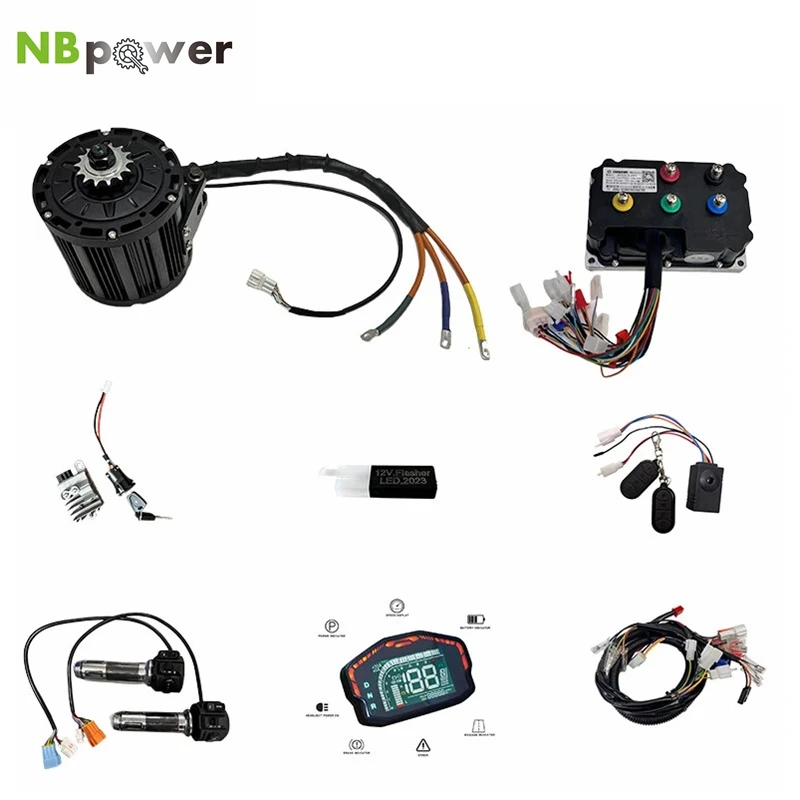 

Склад в США QS Motor QS138-A 3000 Вт 70H Комплект электродвигателя со средним приводом и звездочкой 428 14T Контроллер ND72530 Дисплей DKD