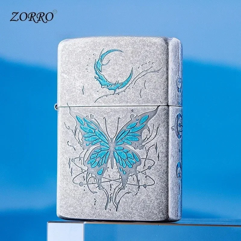 Zoro Temperature Oil Lighter Rose Love Butterfly Rose Creative Gift Men's Gadget Outdoor ExquisiteSmall Gift Penetration Lighter