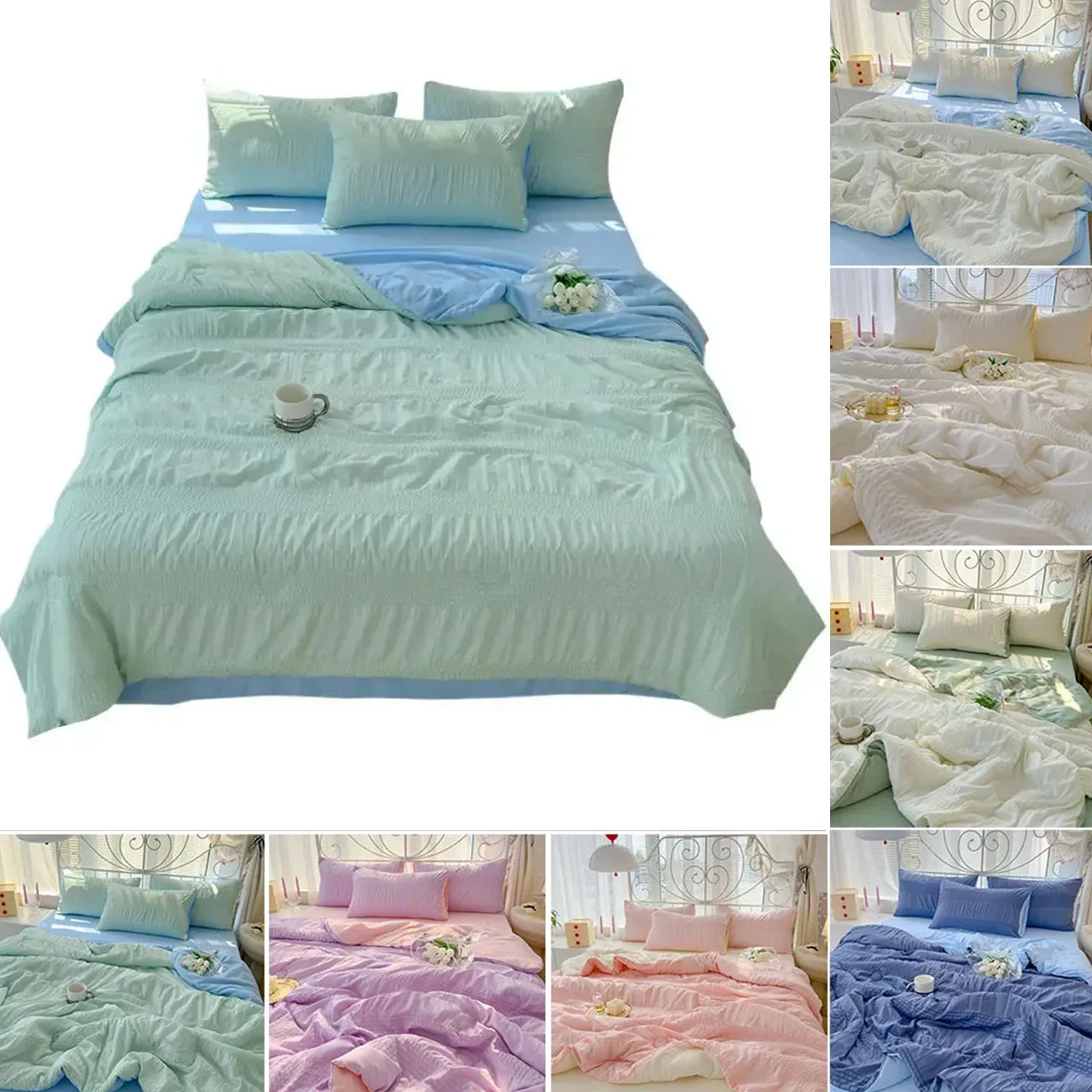 Edredón ultrafino de gasa de burbujas Para dormitorio/aire acondicionado colcha tamaño King/colchas Para Cama King