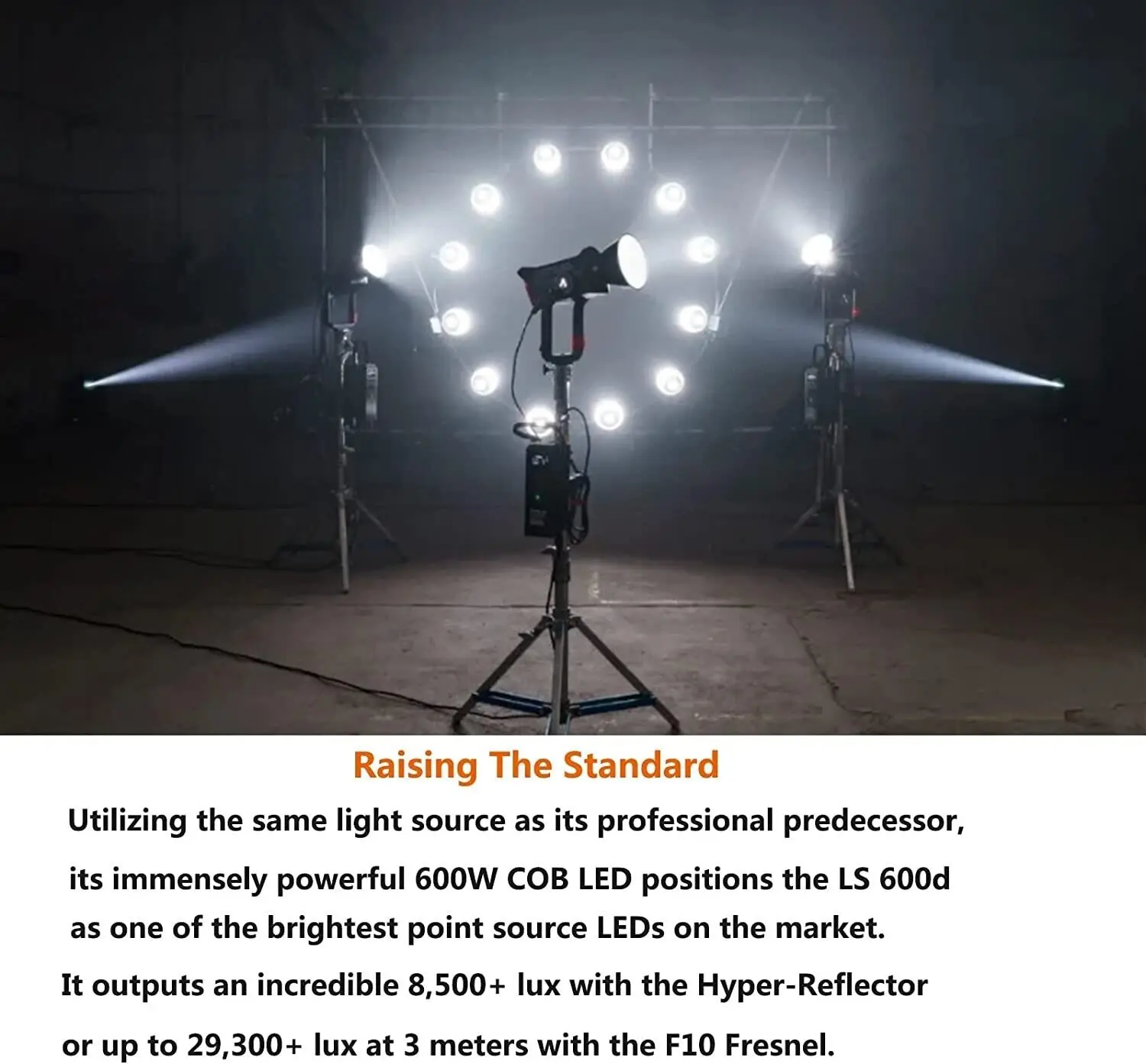 Aputure LS 600D 600W Daylight 5600K LED Video Light (V-Mount) CRI 96+ TLCI 96+ 8 Built-in Lighting FX Support