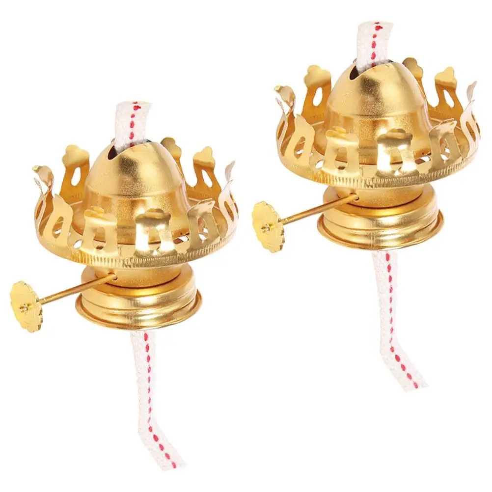 

2pcs Head Kerosene Lamp Fittings Zinc Alloy Regulator Oil Lamp Parts Vintage Glass Burner Replacement Retro Style