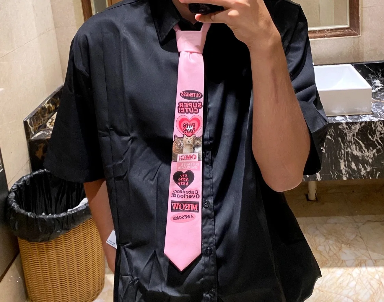 귀여운 소녀 넥타이, Y2k 빈티지 쿨 넥 핑크 넥타이, 소녀 로티아 펑크 원피스 업 넥타이 액세서리
