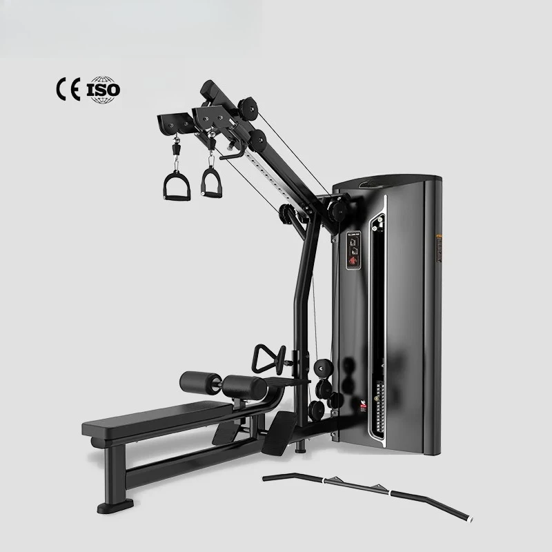 Commercial Indoor Seated High-to-Low Pull-Up Back Machine with Plug-in Power Resistance Training Equipment for Back Extension