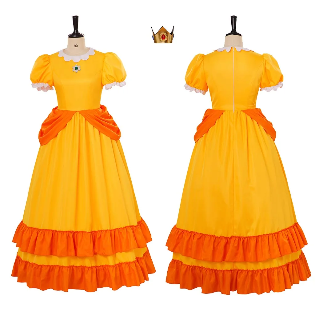 Frauen Daisy Cosplay Kostüm Ballkleid Mit Krone Set Halloween Karneval Party Prinzessin Verträumte Outfits