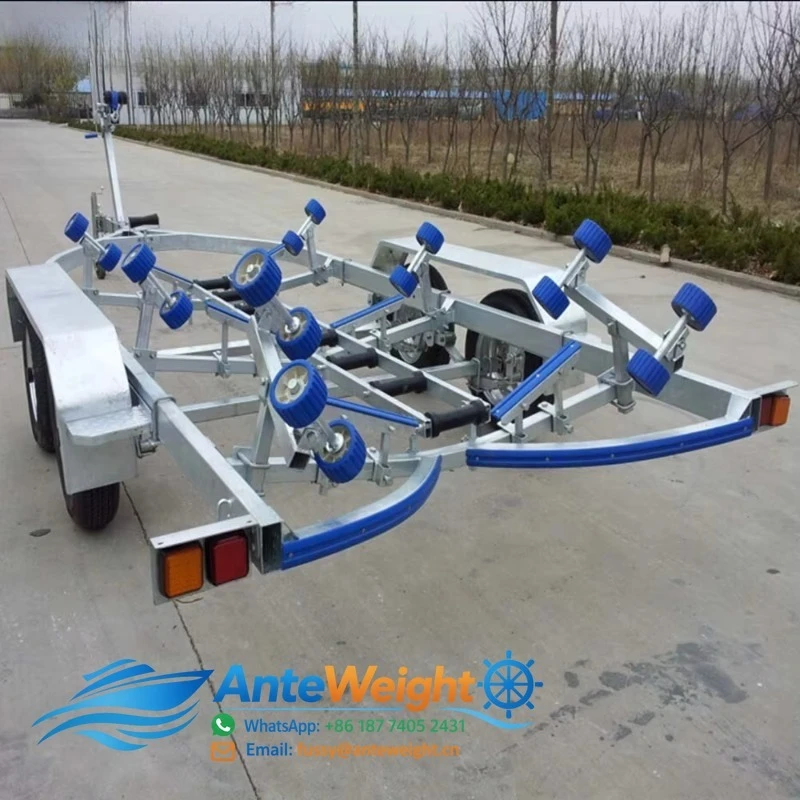 High Precision Heavy Duty 6m Small Boat Galvanized Trailer for Sale