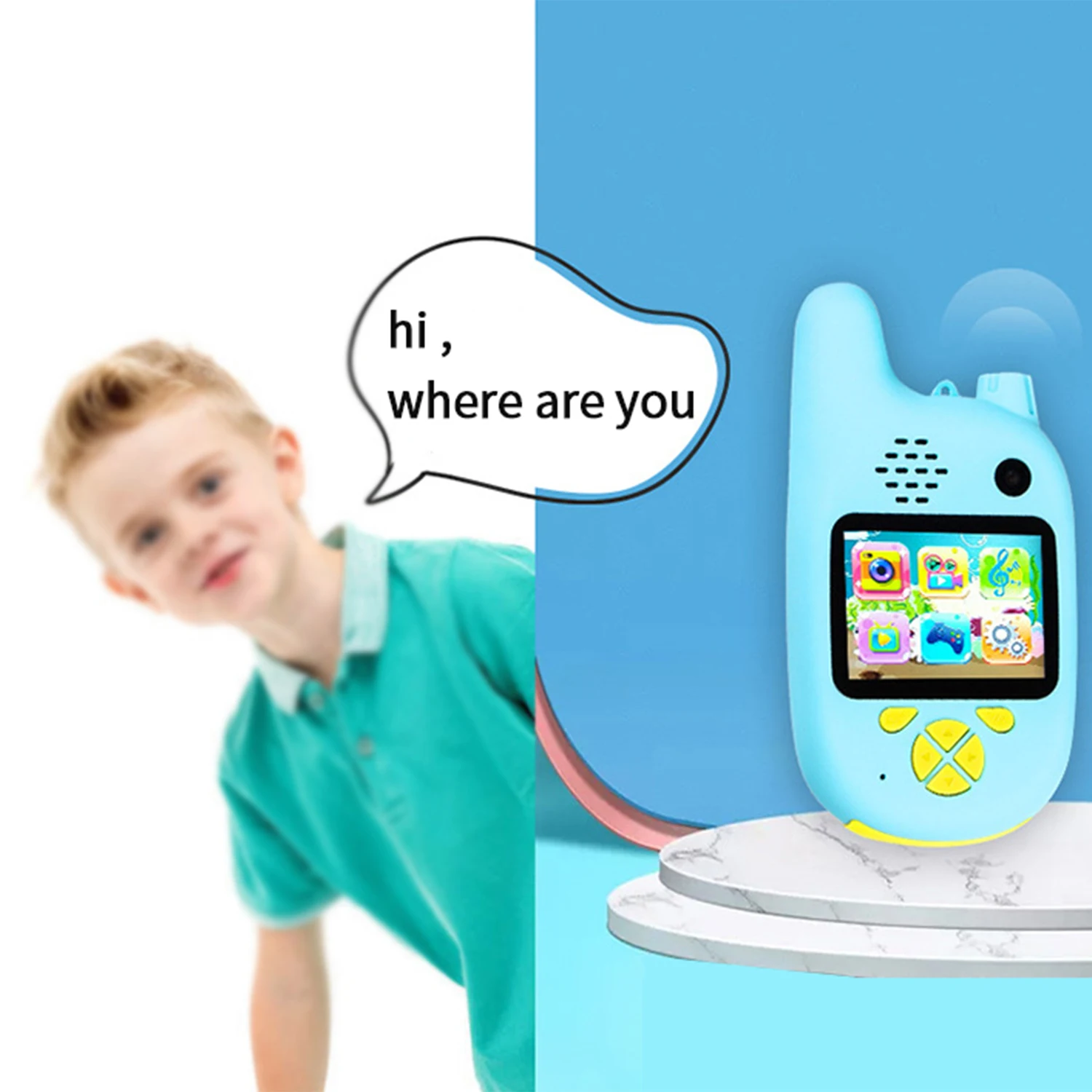 Para mini domofonów z kreskówek dla dzieci, podwójnych kamer o wysokiej rozdzielczości, mini walkie talkie dla dzieci, domofon 100 m