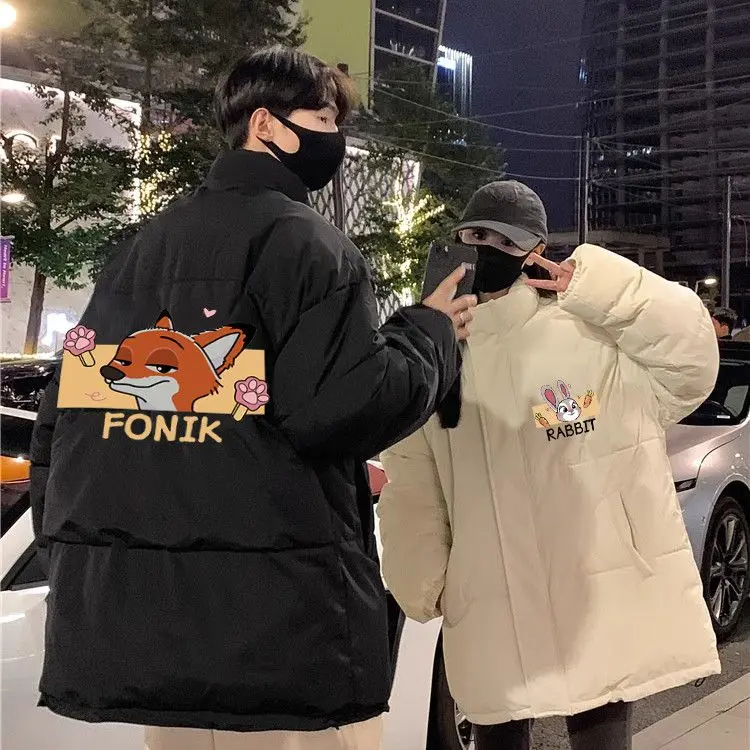 

Couple's Judy Nick Winter Jacket Padded Jacket Padded Jacket Men's and Women's Bread Clothing Thickened Warm Loose Large Size Pa
