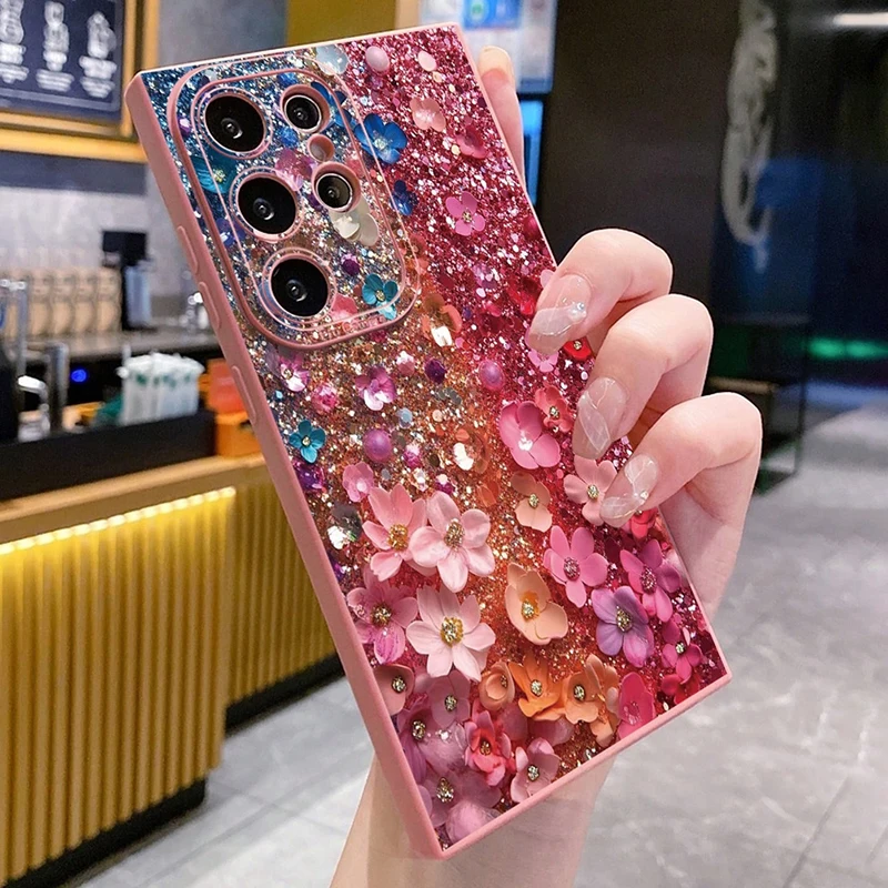 Picture 3: For Samsung S26 S25 FE S24 S23 S22 Ultra Plus 5G Case Cherry Tulip Floral Pattern Cover For Galaxy A16 A36 A56 A55 A54 A53 Funda