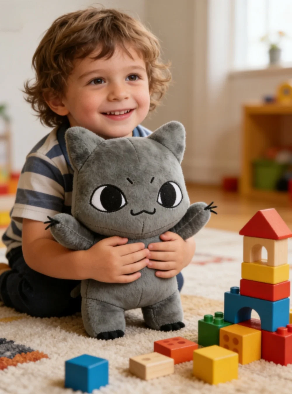 

22CM 99 Nights In The Forest Q Black Cat 99nights Plush Doll Cute Anime Peripherals Toy Birthday Christmas Gift