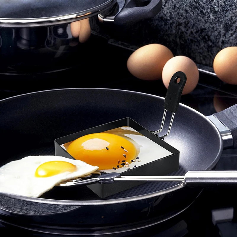 Egg Ring With Silicone Handle Egg Ring For Frying Eggs Nonstick Round Egg Cooker Ring Cooking Egg Mould Breakfast Sandwich Tool