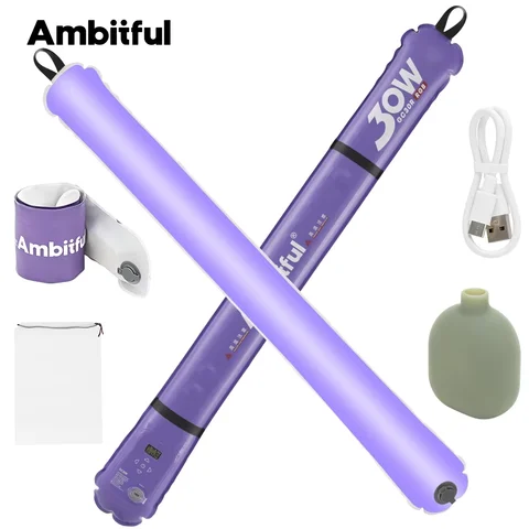 Ambitful 2000K-10000K Full-color Air Light Purple GC30R 30W RGB Photography Lighting Portable LED Flexible Inflatable Tube Light