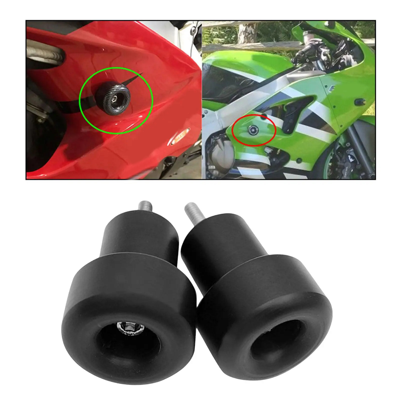 Universal Motorcycle Frame Slider No Cut Crash Protector for Kawasaki ZX6R ZX9R ZX