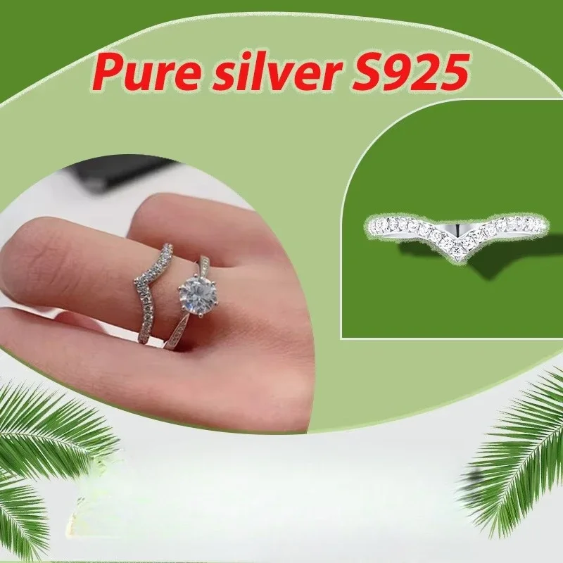 

Premium Narrow Edition Diamond Set Charm Ring Pure Silver S925 High end Design Fashion Charm Ring TCO Series Anniversary