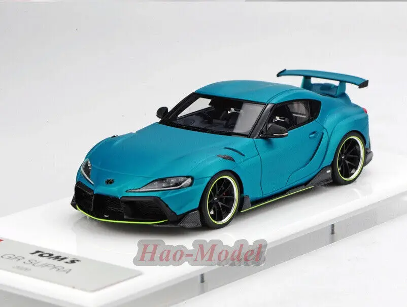 Make Up 1:43 For Toyota Tom's GR Supra 2020 Resin Car Model Metal Diecast Toy Boys Gift Hobby Display Simulation Collection Blue